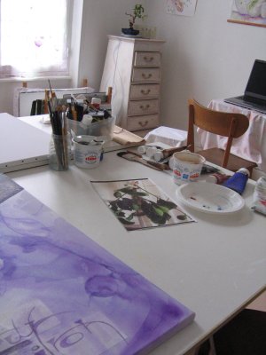 intérieur de l'atelier de Martine Bardiaux